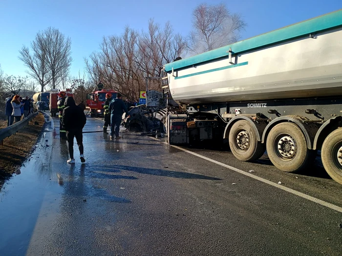 Accident grav în județul Galați FOTO: ISU Galați