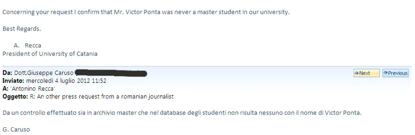 Răspunsul lui Antonino Recca