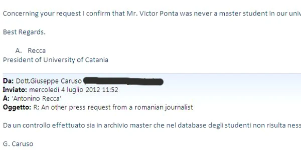 Răspunsul lui Antonino Recca