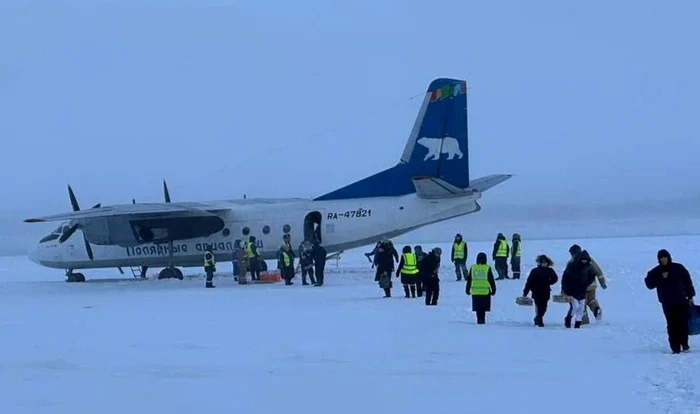 Avion rusesc aterizat pe gheață- Foto Twitter WarMonitoreu