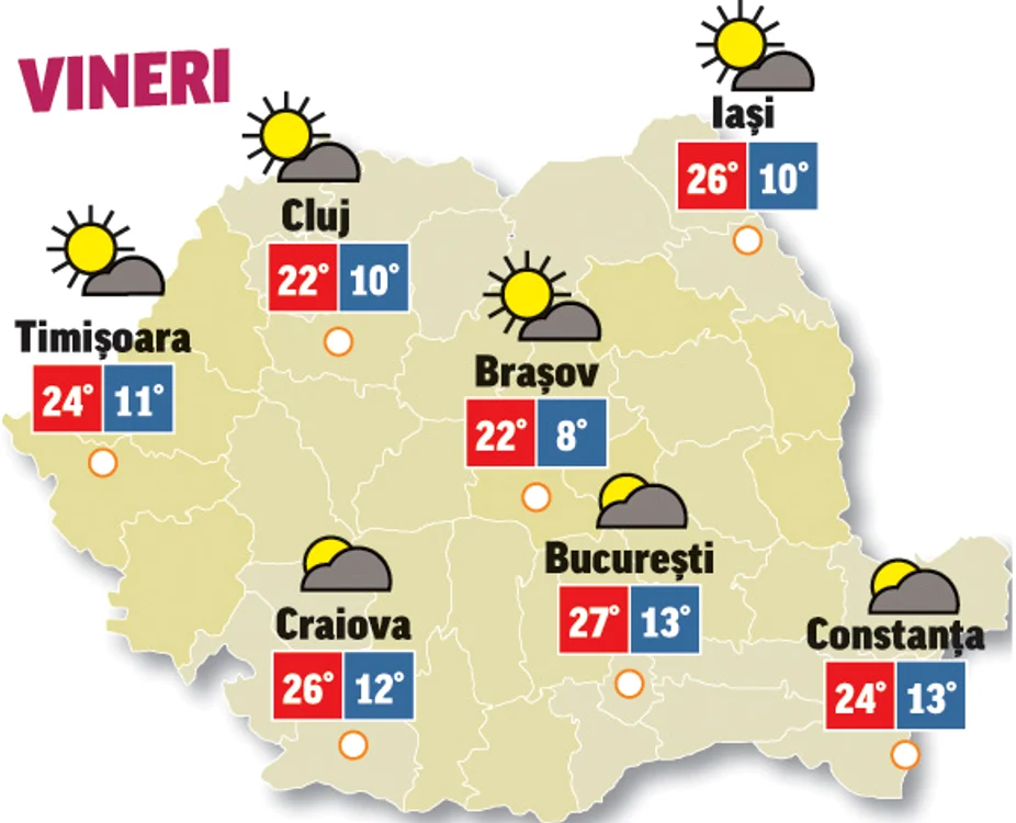 Prognoza meteo 17 aprilie vine cu temperaturi ridicate