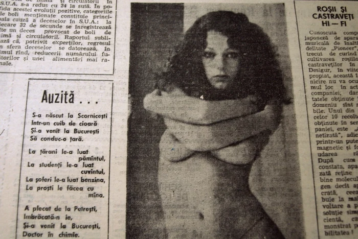 Poza tinerei dezbrăcate a stârnit entuziasmul cititorilor. SURSA: Cuvântul Liber. Februarie 1990.