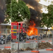 masina flacari capitala FOTO Captură video Facebook