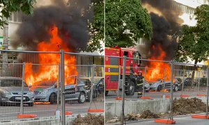 masina flacari capitala FOTO Captură video Facebook