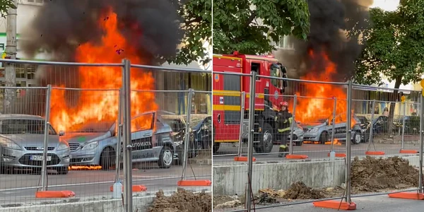 masina flacari capitala FOTO Captură video Facebook