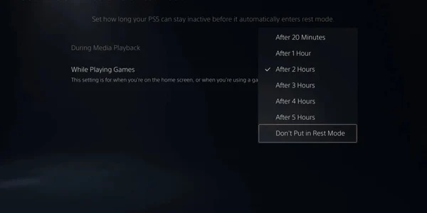 Consola Playstation 5 Rest mode PS5