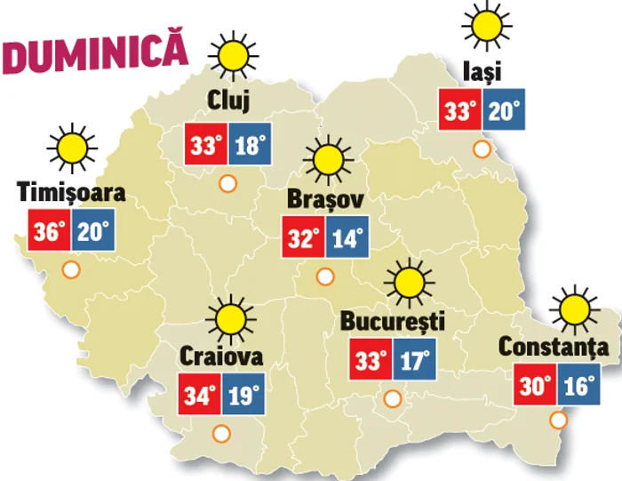 Prognoza meteo 19 iulie anunță vreme caniculară cu temperaturi de peste 36 de grade