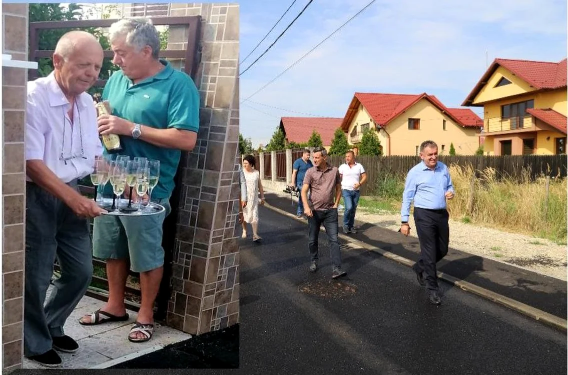 Locuitorii străzii au ciocnit şampanie inclusiv cu angajaţii Primăriei Piteşti FOTO: PiteŞtiri, Primăria Piteşti