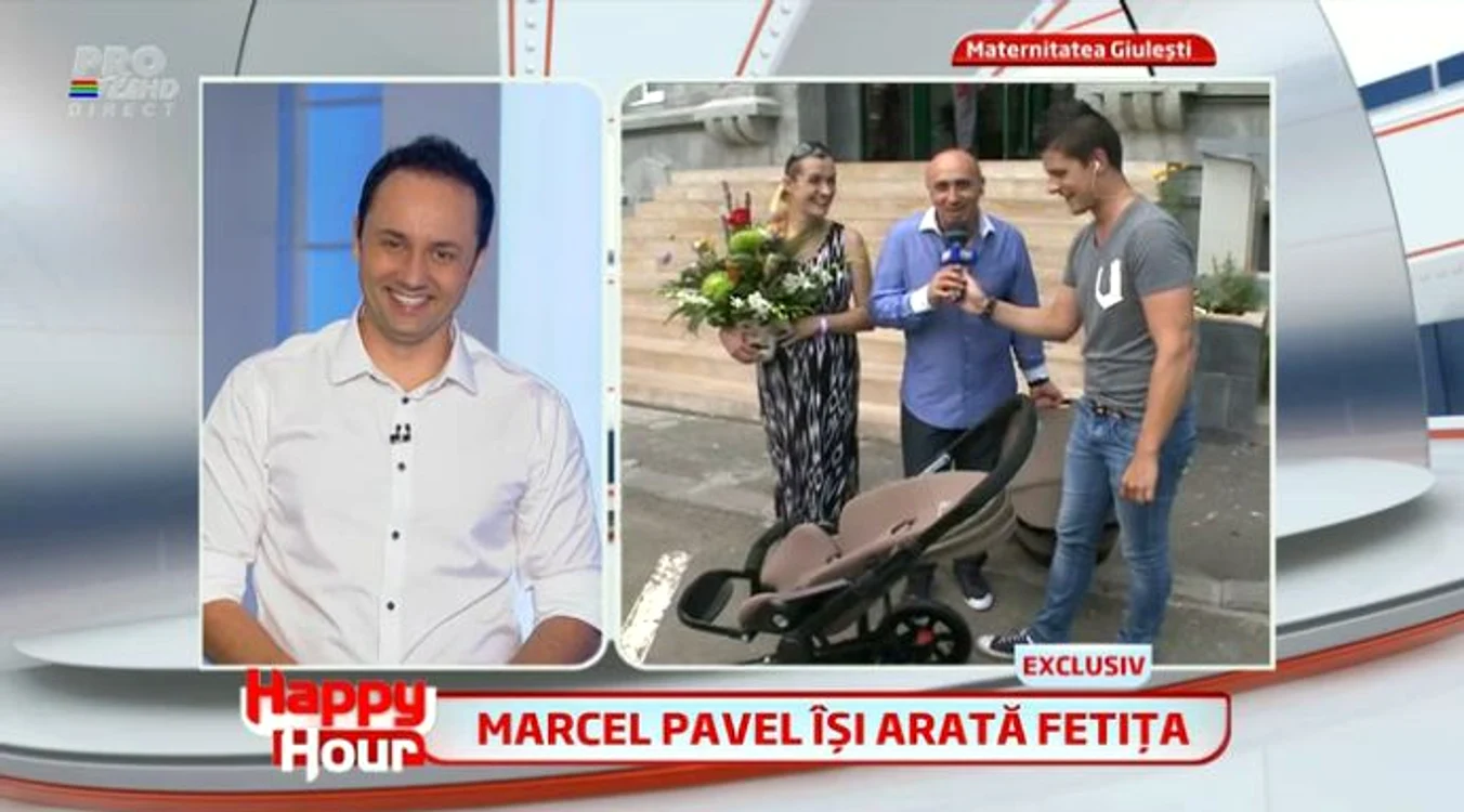 Cătălin Măruţă i-a dăruit un cărucior fetiţei lui Marcel Pavel (captură: PRO TV)