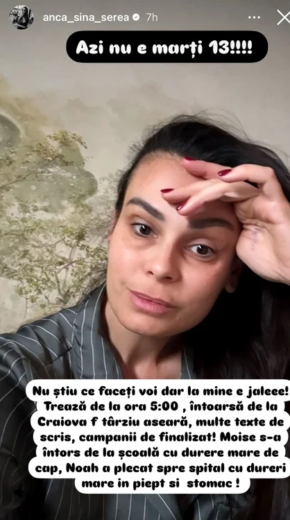 Anca Serea a împărtășit cu fanii momentele grele prin care trece / Foto: Instagram