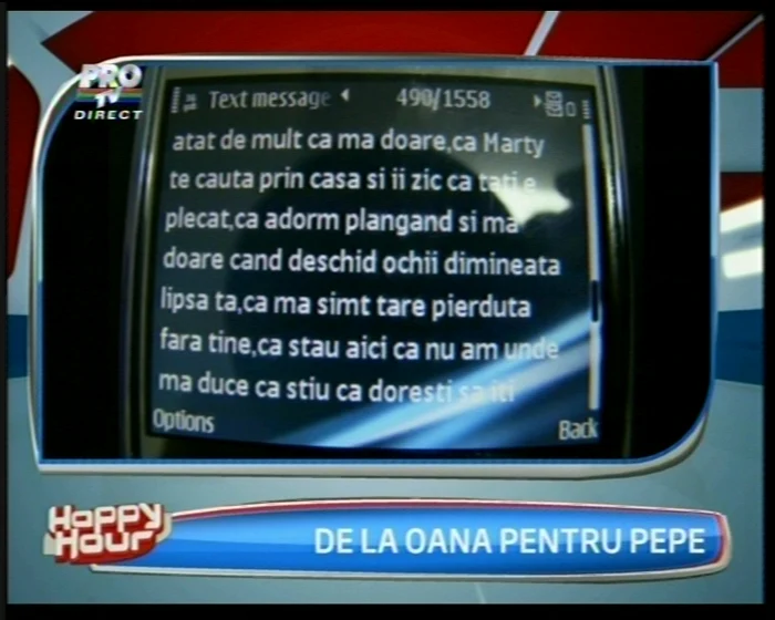 Mesajele Oanei pentru Pepe. Îl vrea acasă