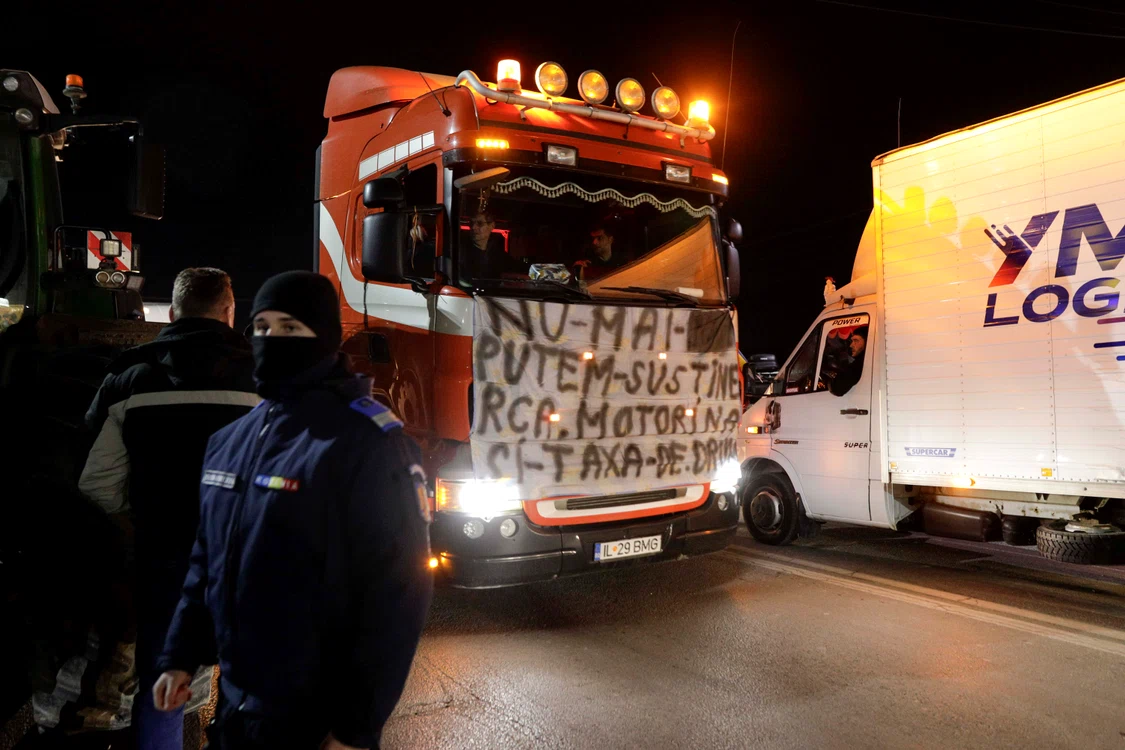 foto protest fermieri și transportatori