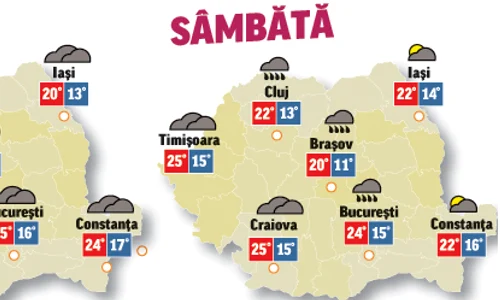 În următoarele două zile temperaturile văr scădea ușor și cerul se va acoperi treptat în majoritatea regiunilor jpeg