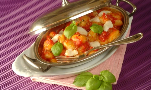 Baked Gnocchi with Mozzarella and Sweet Basil jpeg