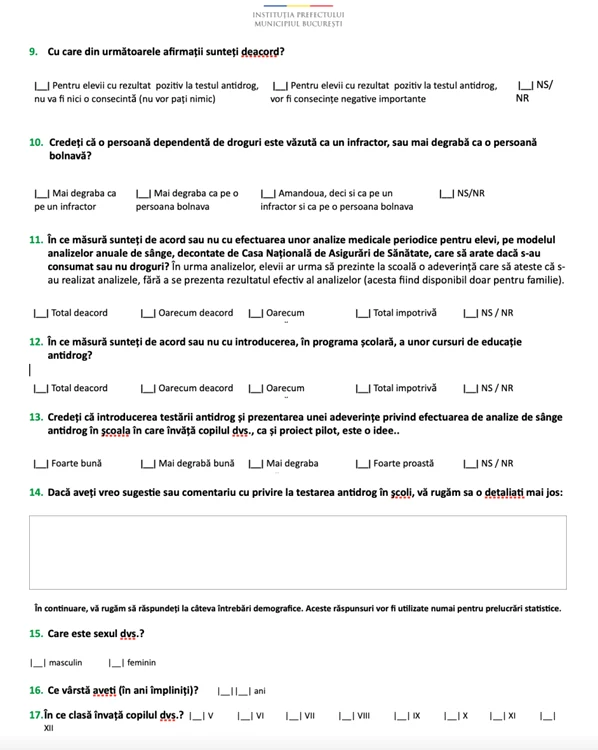 Chestionarele vor ajunge la părinți, începând de luni / foto: Edupedu