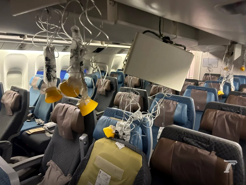 foto cabină avionului Singapore Airlines