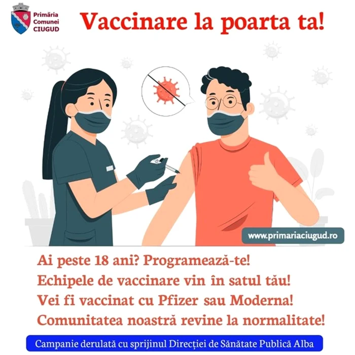 
    Primăria Ciugud a inițiat campania de imunizare ”Vaccinare la poarta ta!”foto: Shutterstock  