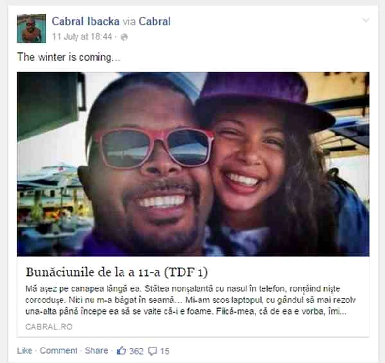 Cabral a spus că este foarte greu să fii tată de fată