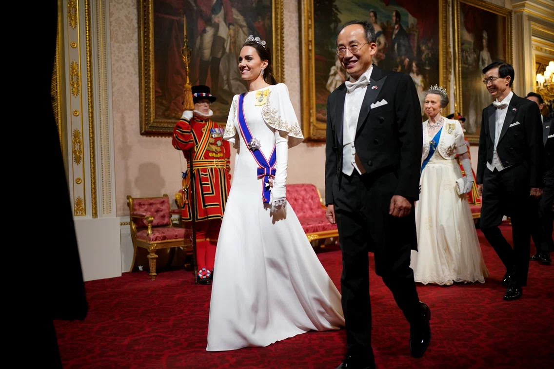 Kate Middleton, Camilla, Charles, la dineul de stat, Foto Getty