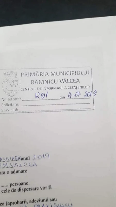 Solicitare aprobare protest organizat la Vâlcea Foto Adevărul