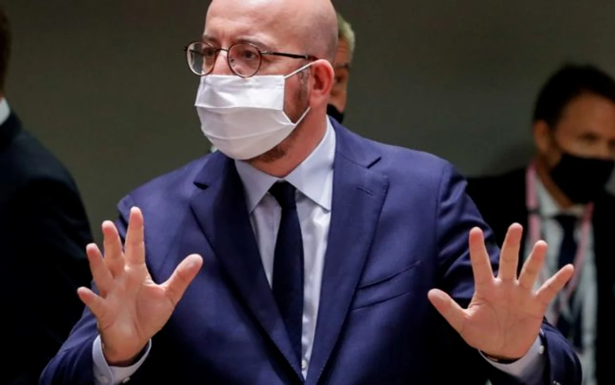 Preşedintele CE Charles Michel la Summitul de la Bruxelles Foto EPA-EFE