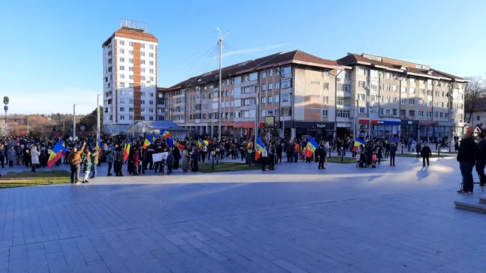 Protest împotriva certificatului verde la Suceava FOTO Cezar Popescu/ Facebook