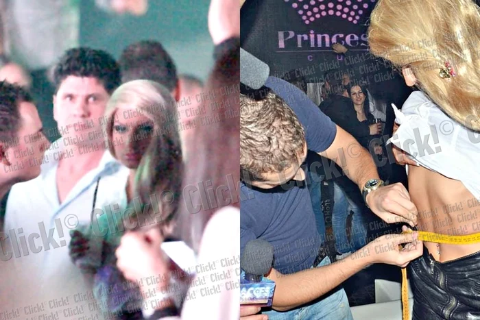 Ogică a venit să-şi susţină iubita. Blonda a făcut dovada taliei minuscule