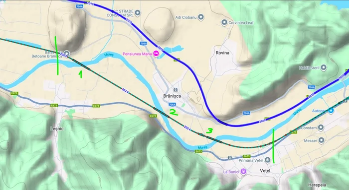 Harta noii căi ferate. Foto: Facebook/Asociația Pro Infrastructura