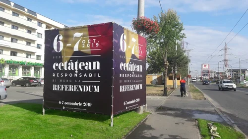 Banner pro-referendum pentru anul 2019