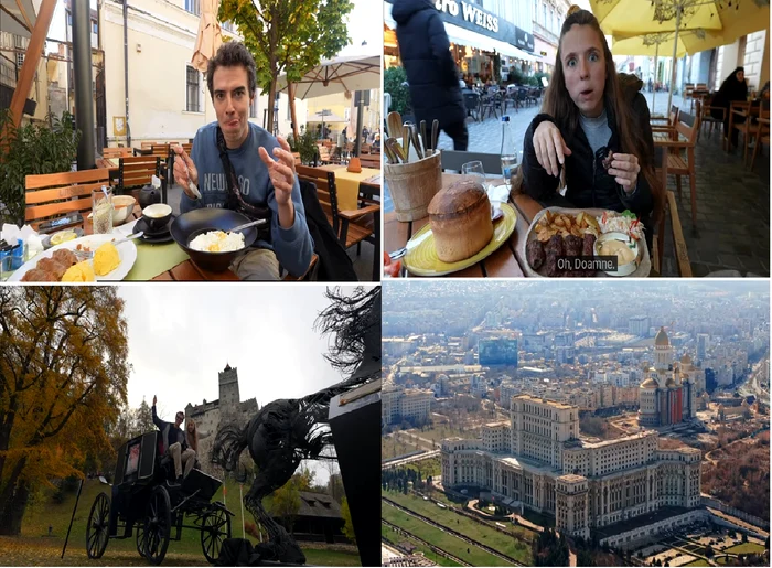 Vloggeri americani uimiți de România și în mod special de mâncarea tradițională Colaj YouTube Wyatt 
