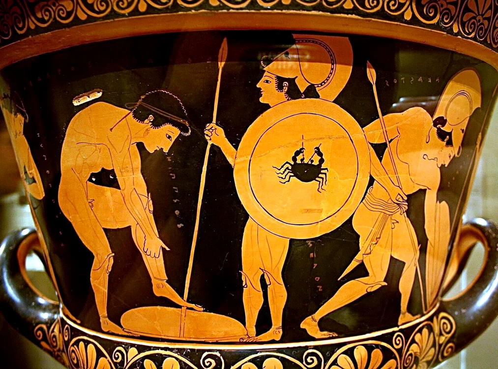 Vasul Euphronios, partea din spate 