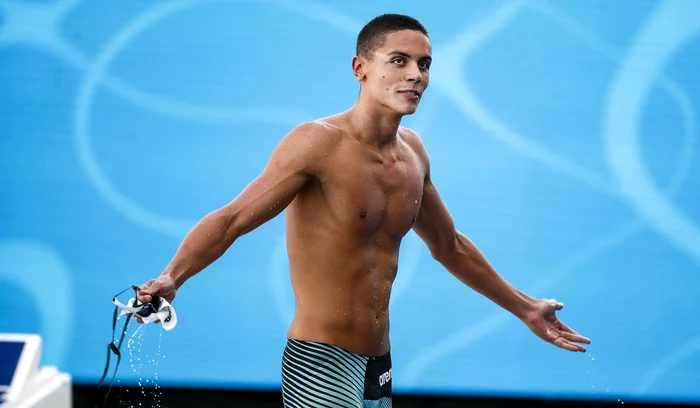 David Popovici, dublu medaliat la europenele de seniori, de la Roma (FOTO: EPA)