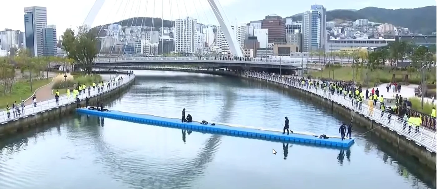 Bukhangi a trecut pe sub plasă şi s-a întors în canal.
