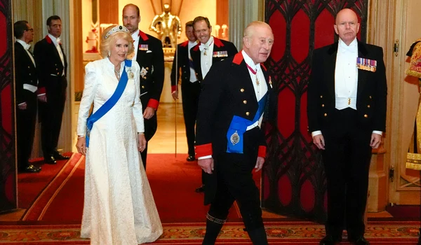 Regele Charles și Regina Camilla în timpul recepției Corpului Diplomatic la Castelul Windsor, Berkshire, 18 noiembrie 2025, profimedia 1053181504 jpg