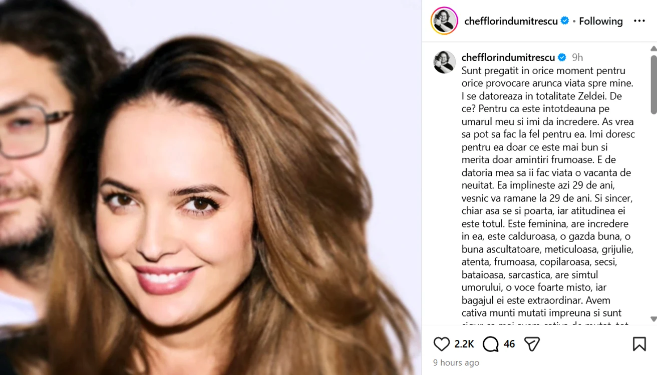 Mesajul transmis de chef pe Instagram 