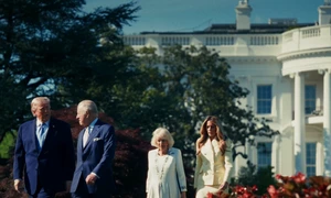  Regele Charles și regina Camilla la Casa Albă, intampinati de trump și melania FOTO: captura video X/@WhiteHouse