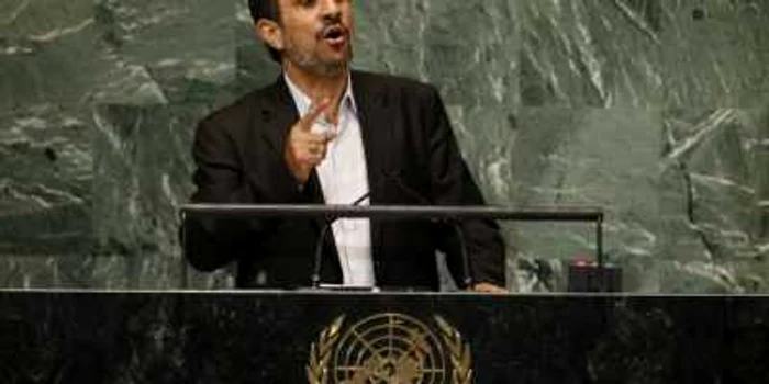 Preşedintele Iranului, Mahmoud Ahmadinejad, în timpul discursului rostit la Adunarea Generală a ONU, pe 26 septembrie 2012 FOTO: Reuters