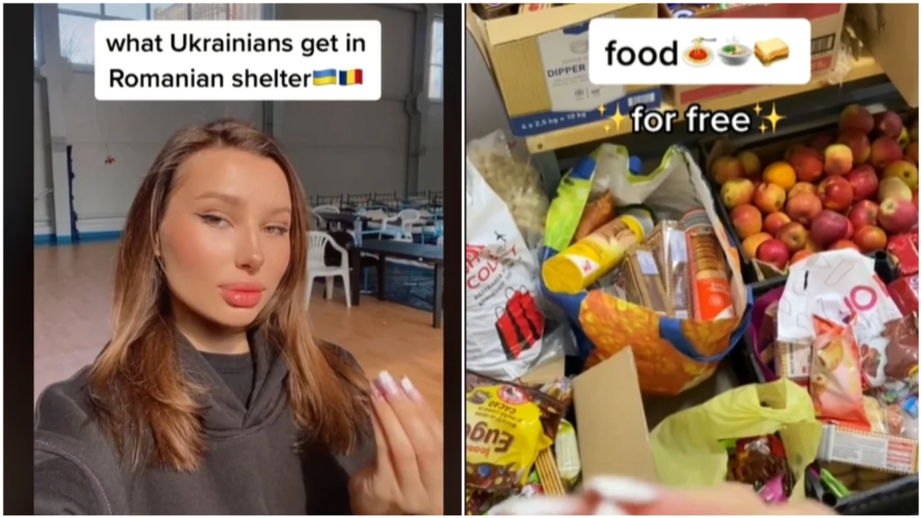 Postarea unei refugiate din Ucraina, cazată într-o sală de sport, a ajuns virală: «Mulțumesc Galați»