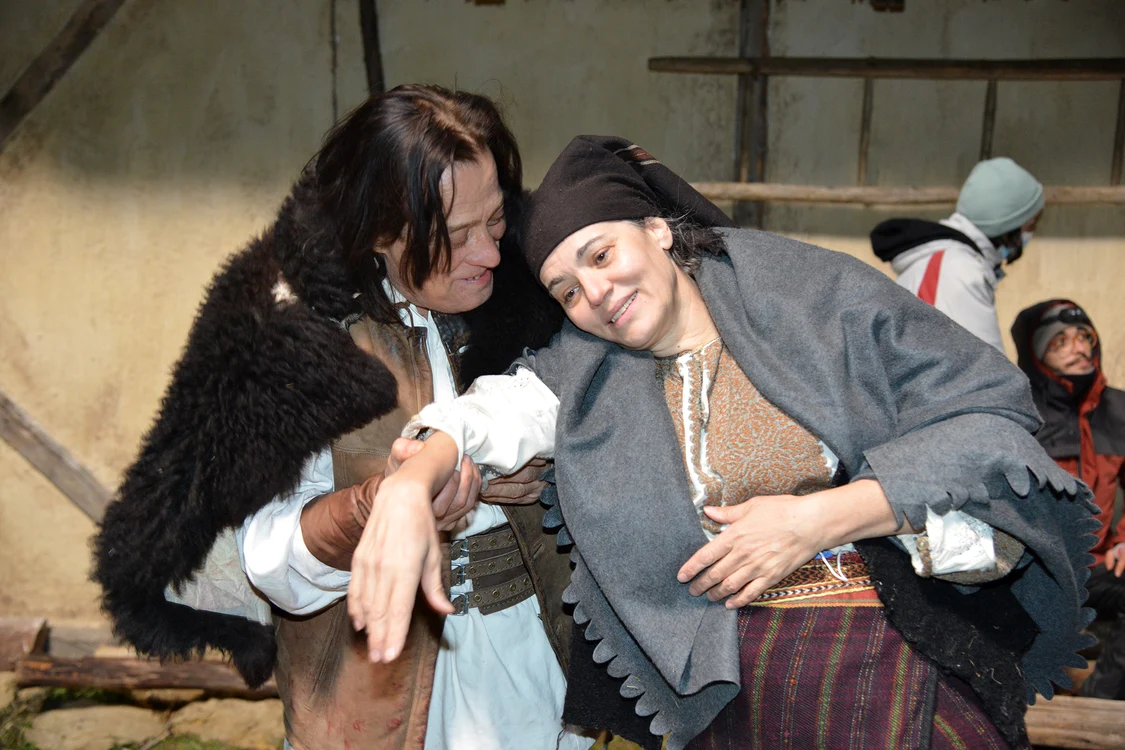 Mariu Bodochi și Maia Morgenstern, la filmări 