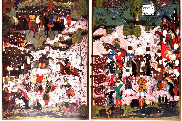 Bătălia de la Mohacs. Ilustrație otomană din „Suleymanname: Istoria ilustrată a lui Süleyman Magnificul”, din 1558 