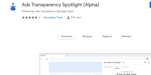 Google extensie Spot Transparency Ads