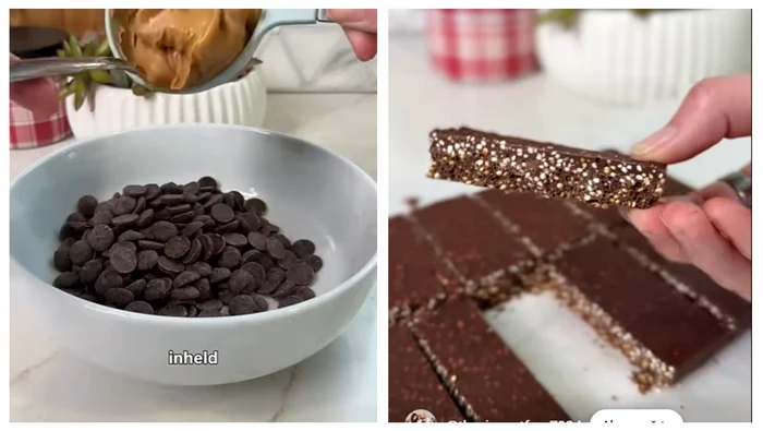 Batoane crocante din quinoa și ciocolată / FOTO: Colaj captură video