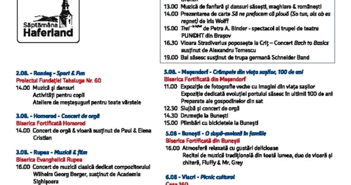 Program săptămâna Haferland