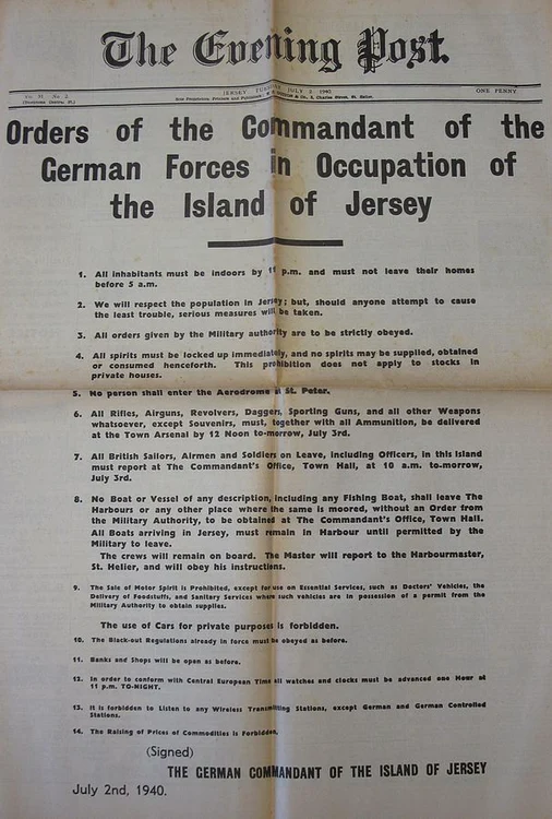 Orders of the German Commandant Evening Post 2 July 1940 jpg jpeg