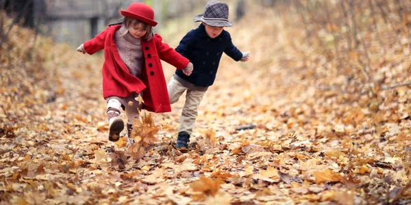 Copii in parc - toamna- frunze - vremea FOTO Shutterstock 