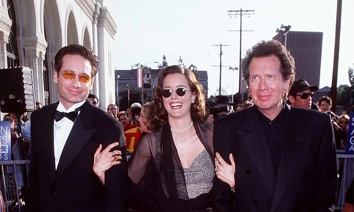3/8/98 Los Angeles, CA David Duchovny, Tea Leoni and Garry Shandling at the 4th Annual Screen Actor jpeg
