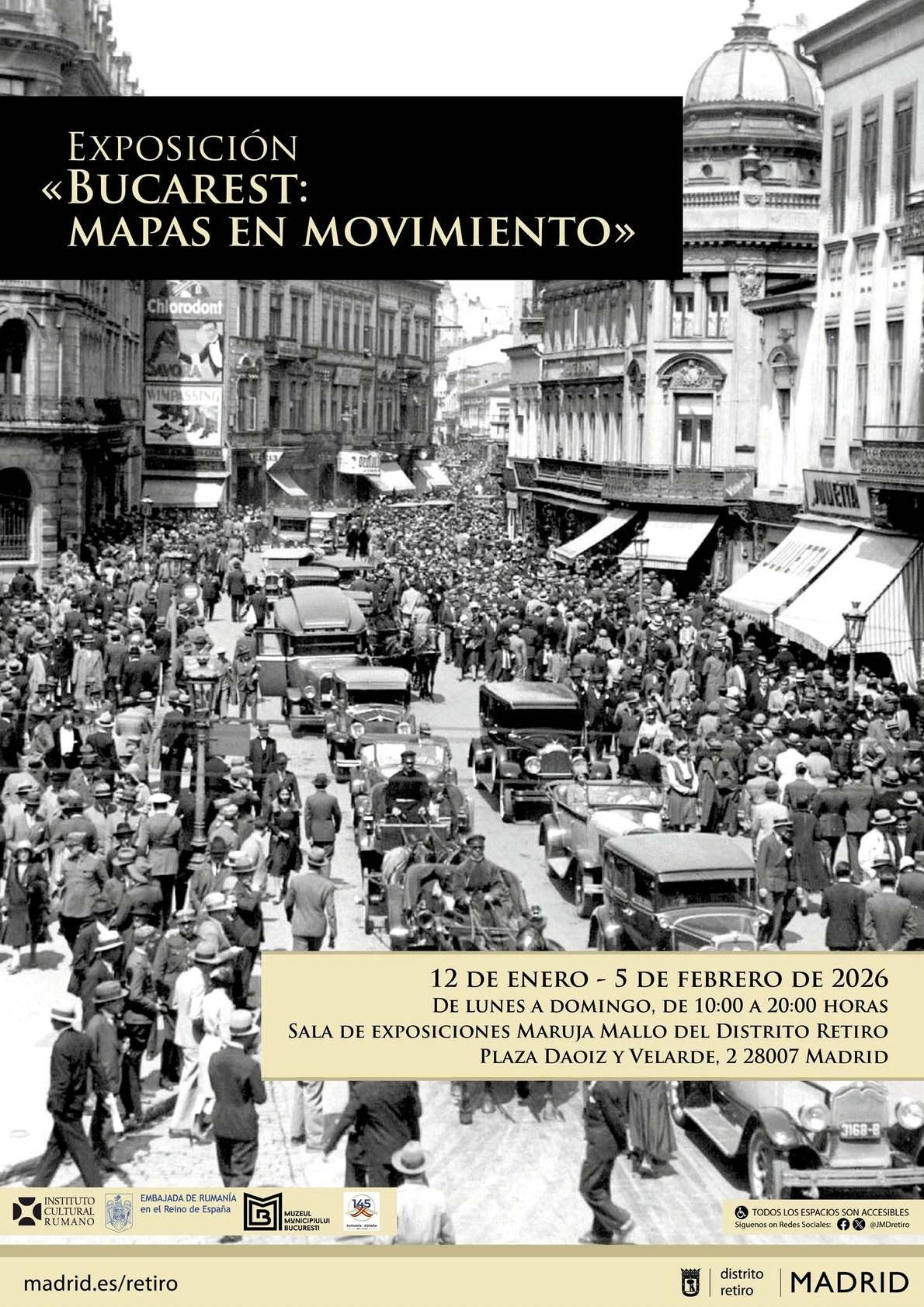 „București: hărți în mișcare” – expoziție la Madrid, de Ziua Culturii Naționale
