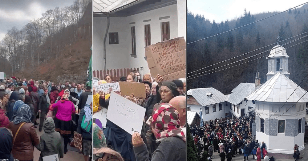 Scandal la Frăsinei, singura mănăstire seculară din România în care femeile nu au acces VIDEO