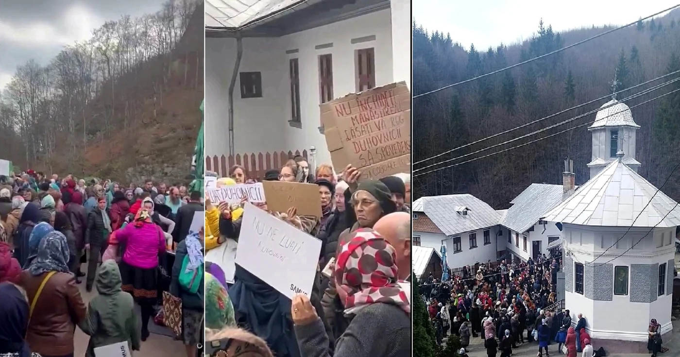 Scandal la Biserica pentru femei de lângă Mănăstirea Frăsinei Vâlcea Foto Colaj jpg