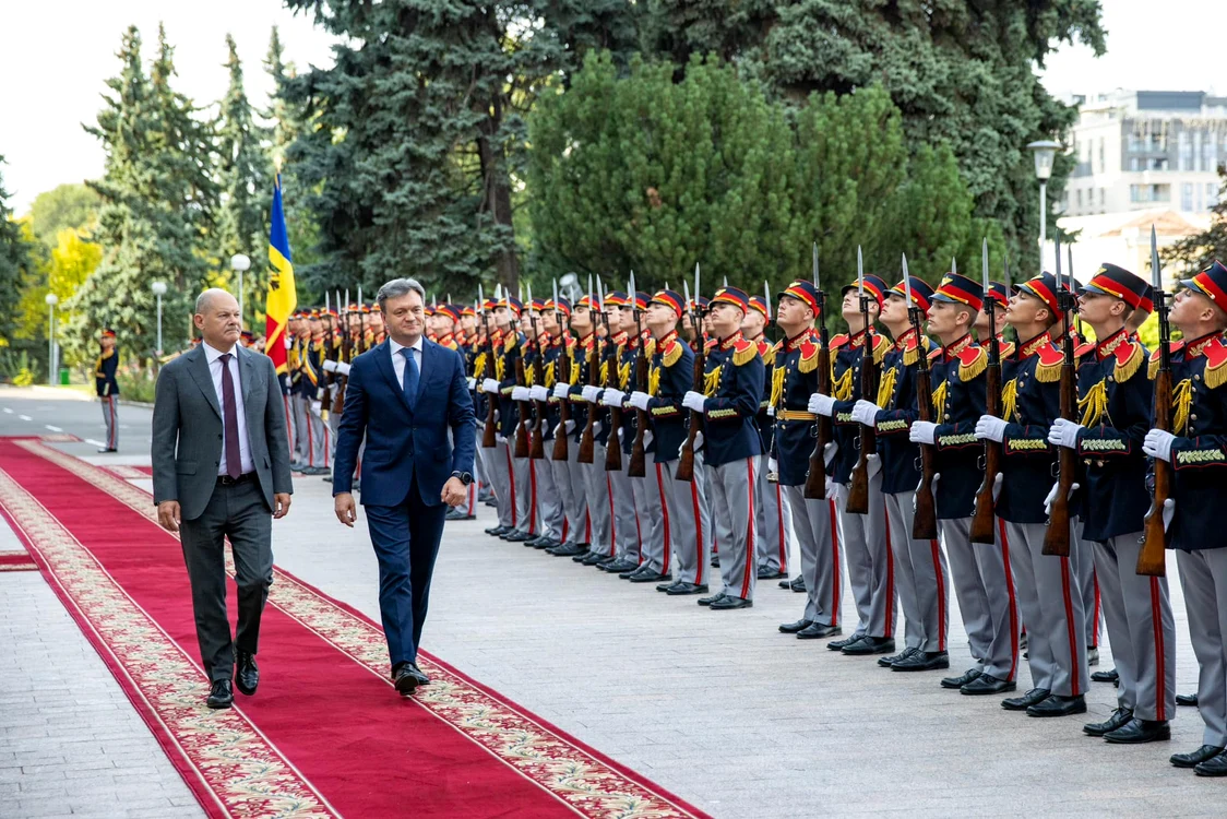 Olaf Scholz a avut întrevederi cu Dorin Recean și Maia Sandu. FOTO: Facebook